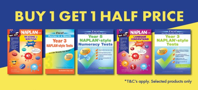 Buy 1 Get 1 Half Price Naplan Workbooks