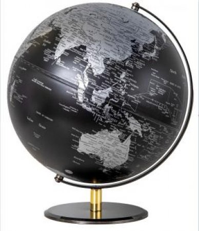 30cm Globe: Black & Silver by Various