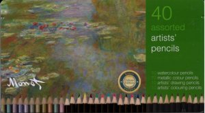 40 Assorted Artist's Pencils: Monet Waterlillies by Various