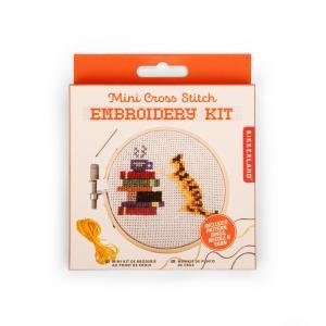 Mini Cross Stitch Embroidery - Cat & Books by Various