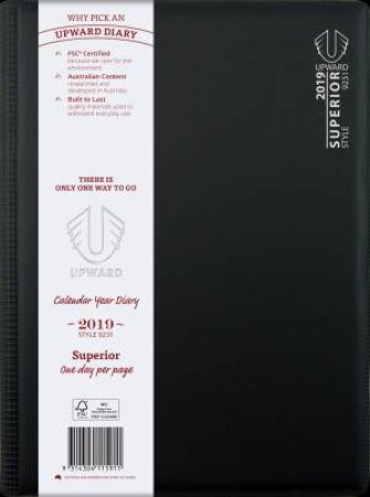 A4 Upward Superior Desk Diary 2019 - Day To Page - PVC by Various