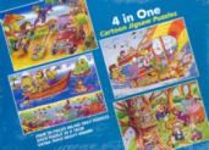 4 In One Cartoon Jigsaw Puzzles by Various