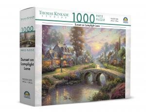 1000 Piece Puzzle: Sunset on Lamplight Lane by Thomas Kinkade