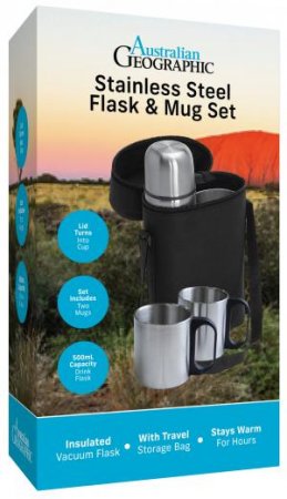 Australian Geographic Stainless Steel Flask & Mug Set by Various