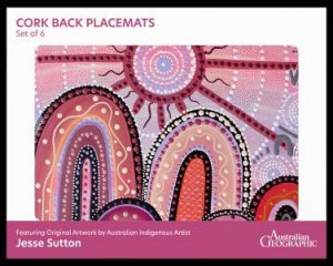 Indigenous Art Cork Back Placemats (Set of 6) - Healing Country (Pink) by Various