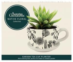 Australian Geographic B&W Botanical: Tea Cup Planter by Various