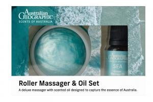 Australian Geographic 'Scents of Australia' Roller Massager & Oil Set by Various