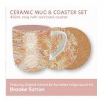 Indigenous Art Series Mug  Coaster Set  Bee