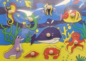 Wooden Peg Puzzle: Sea Animal