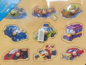Wooden Peg Puzzle: Cars and Boats