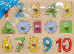 Wooden Peg Puzzle: Numbers