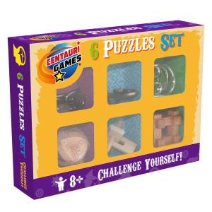 6 Piece Puzzle Set (3 Wooden 3 Metal)