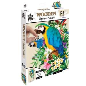 130 Piece Wooden Jigsaw Puzzle: Macaw