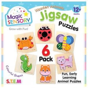 Magic Sensory: Shaped Animal Jigsaw Puzzles 6 pack by Various