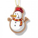 Wooden Ornament Snowman