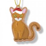 Wooden Ornament Ginger Cat