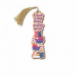 Book Lovers Wooden Bookmark  A Book A Day