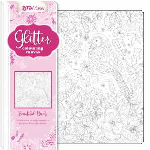 Art Maker Glitter Colouring Canvas: Beautiful Birds by Lizzie Preston