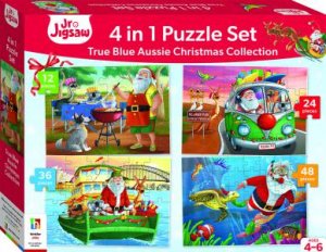Jr Jigsaw 4-In-1 True Blue Aussie Christmas Collection by Various