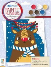 Paint By Numbers Greeting Card Rudolph The Reindeer