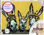Art Maker Paint By Numbers Canvas Donkeys With Butterflies