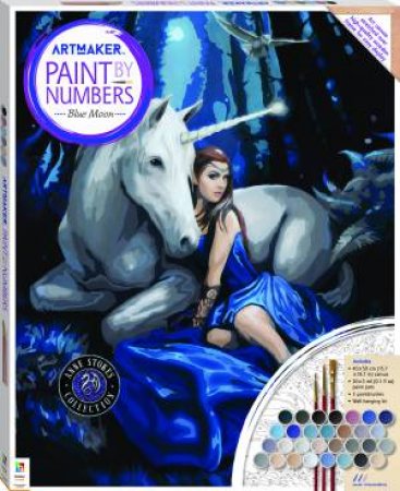 Art Maker Paint By Numbers Canvas Blue Moon by Anne Stokes