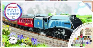 Art Maker Paint By Number Canvas Steam Train by Richard Macneil