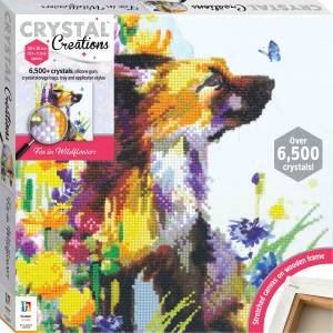 Crystal Creations Canvas Fox In Wildflowers