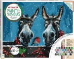 Art Maker Paint by Numbers Canvas Christmas Donkeys