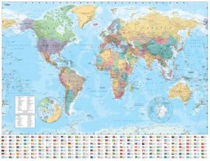 Collins World Wall Paper Map by Collins Maps
