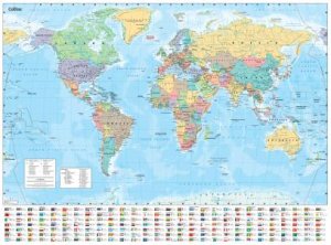 Collins World Wall Paper Map by Collins Maps