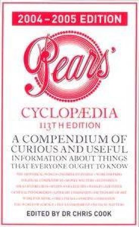 Pears Cyclopaedia 2004-2005 - 113 Ed by Chris Cook