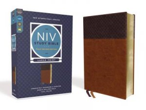 NIV Study Bible, Fully Revised Edition, Large Print, Leathersoft, Red Letter, Comfort Print (Brown) by Kenneth L. Barker & Jeannine K. Brown & Mark L. Strauss