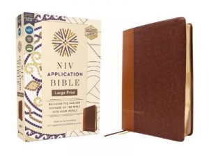 NIV Application Bible, Large Print, Brown, Red Letter, Comfort Print: Bringing the Ancient Message of the Bible into Your World by Zondervan