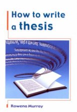 How To Write A Thesis