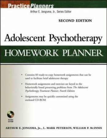 Adolescent Psychotherapy Homework Planner by Various