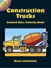 Construction Trucks Stained Glass Coloring Book