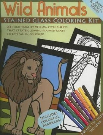 Wild Animals Stained Glass Coloring Kit by DOVER