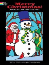 Merry Christmas Stained Glass Coloring Book