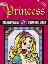 Princess Stained Glass Jr Coloring Book
