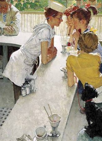 Norman Rockwell's The Soda Jerk from The Saturday Evening Post Notebook by Norman Rockwell