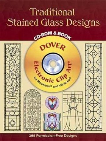 Traditional Stained Glass Designs CD-ROM and Book by DOVER