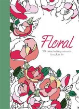 Floral 20 detachable postcards to colour in