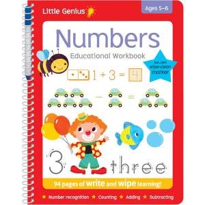 Little Genius Write & Wipe Bind-Up Workbooks: Numbers by Various