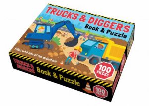 Trucks & Diggers - Book & Puzzle