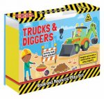 Trucks  Diggers  Book  Magnetic Play Set