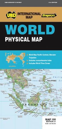UBD/Gregorys World Physical Map 100 - 21st Ed by Various
