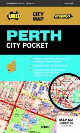 Perth City Pocket Map 661 21st Ed by UBD Gregory's