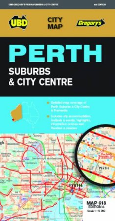 UBD Gregory's Perth Suburbs & City Centre Map 618 8th Ed by UBD Gregory's