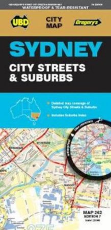 Sydney City Streets & Suburbs Map 262 7th Ed (Waterproof) by UBD Gregorys